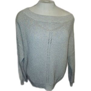 SOHO Wide Neck Gray Sweater W Pastel Sparkle Threads, XL